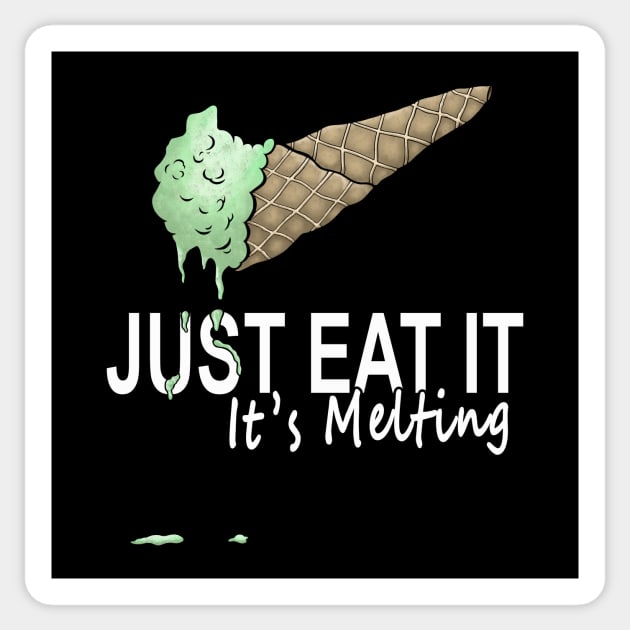 Just Eat It It’s Melting Funny Ice Mint Cream Fitness Sticker by FrontalLobe